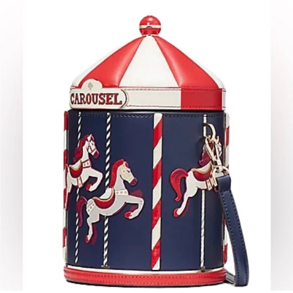 Kate Spade Red and Navy Carousel Crossbody Bag NWT - Picture 2 of 5
